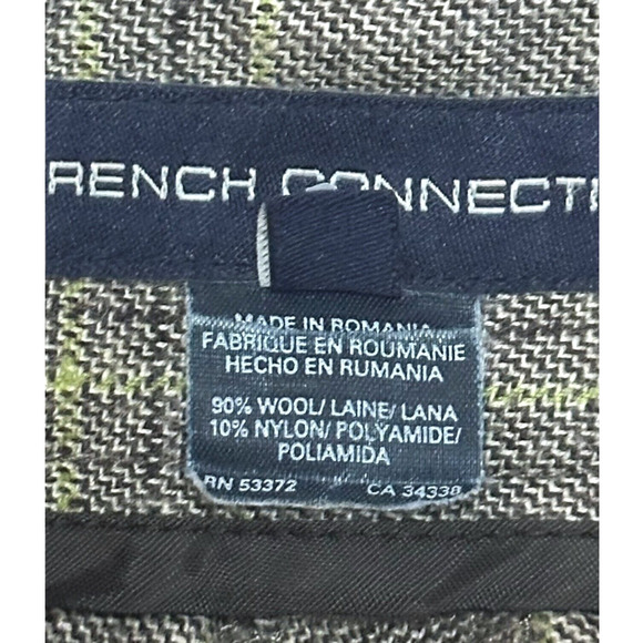 FRENCH CONNECTION Wool Wide Leg Plaid Pants Trousers Brown Key Lime Career 6 - Picture 7 of 11
